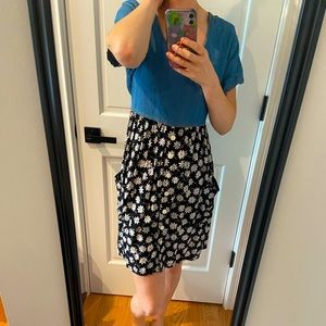 Women’s vintage 90s denim floral dress size 4